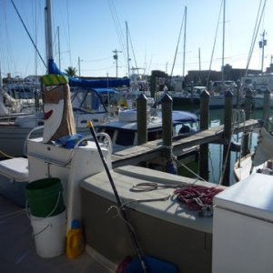 Will-C sitting in her transcient slip at Burdine's marina