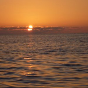 Sun coming up on Hawk Channel