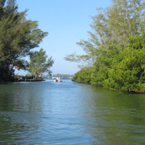The exit out of the creek to the intercoastal waterway near Cape Haze about four miles to the Palm Island marina on the west coast of Florida about 50 miles north of Ft. Meyers