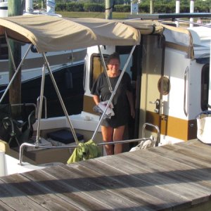 Carol minus Ted formerly from Maine on their 27' Ranger Tug
