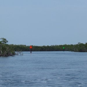 marker 17 on the creek leading to John Peenykamp State Park and Largo Sound is called crash corner. It's a 90 degree turn and boats coming wailing along wfo and have head on collisons. Large snorkle boats pass thru here with snorklers heading out to the reefs. The bigger boats announce a secur-ita warning as to which way they are approaching the corner