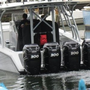 The Feds after fueling up a confiscated Midnight Express drug boat they use for patroling. It's a heavy boat but it can run with the best of them.