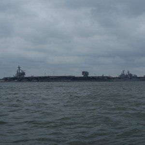 Carriers at worlds largest naval base, Norfolk, VA
