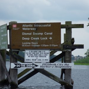 We took the Dismal Swamp route on return trip