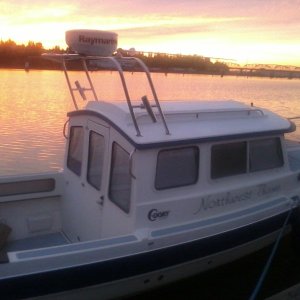 Media 'Dan taking the boat for a walk.' in album 'Stopping in for a snack at Scuttlebutt Brewery.'