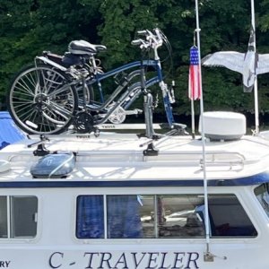 Media 'Rarely, I will place a bike rack on the roof.  This is just to get an idea where it is positioned.  I don't know if the rack sits high enough to clear solar panels. I'll cross that bridge later.' in album 'This shows what roof space I have.'