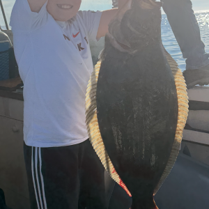 Matt with his first halibut