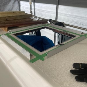 Taped off and ready for the top trim via 3M5200… no going back