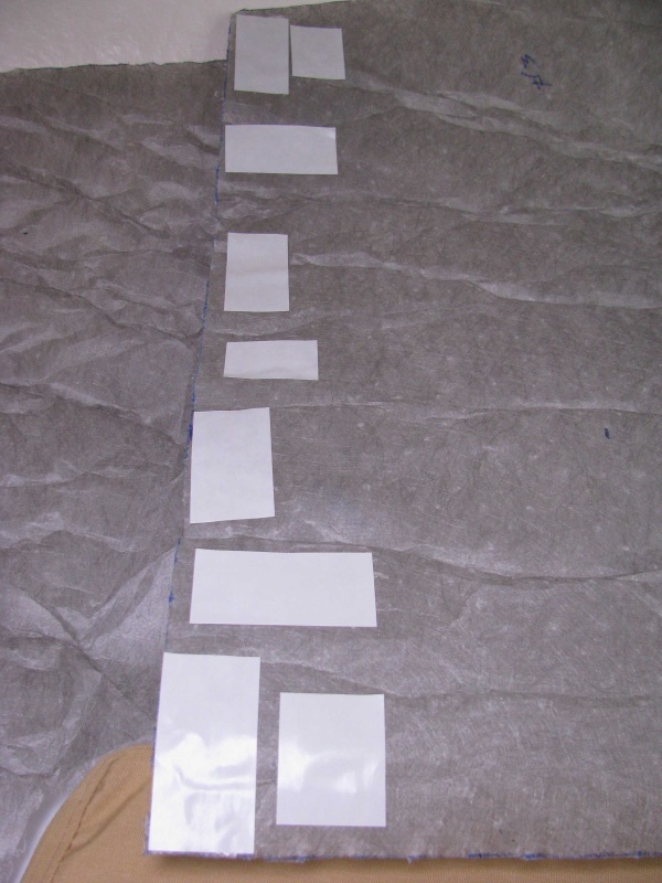 02 Pattern of Contact Stik sheets placed on HyperVent membrane.    I then peeled off the top layer to expose the Contact Stick glue strip, and then laid down the overlapping flap on the other piece to join the two pieces together. 9/26/12 update: it's been a full season and the tape is holding fast!