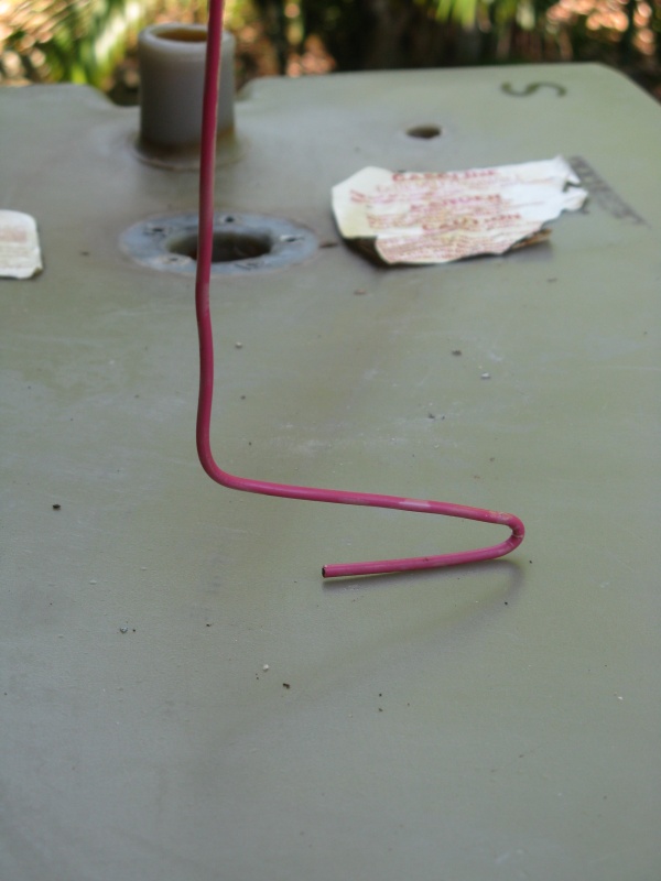 0691 Wire tool I made to retrieve pieces of pick up tube from bottom of tank