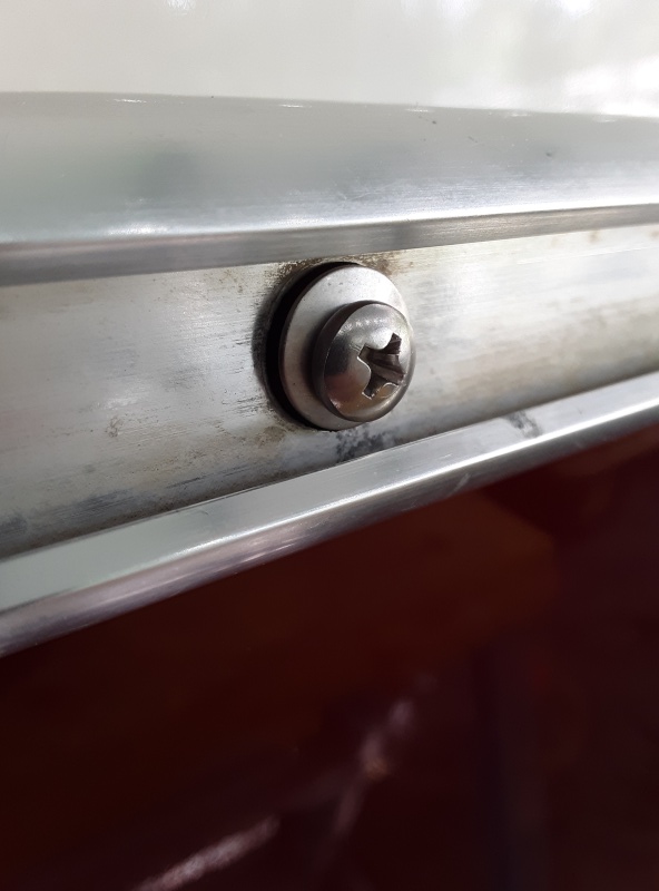 1-1/4 10-32 machine screws worked well for all but a few where the glass was thicker.  I used the rubber sealing washer to isolate the ss from the alum.  on the inside I used fender washer, lock washer, and nut