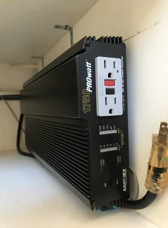 1,750 watt inverter under helm seat.