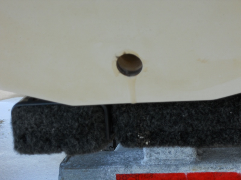 1" hole in Port transom. sealed with epoxy.