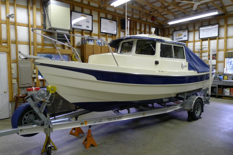 1 
Start of Refit & Restoration 2010 19foot C-Dory (name) "Windfall"