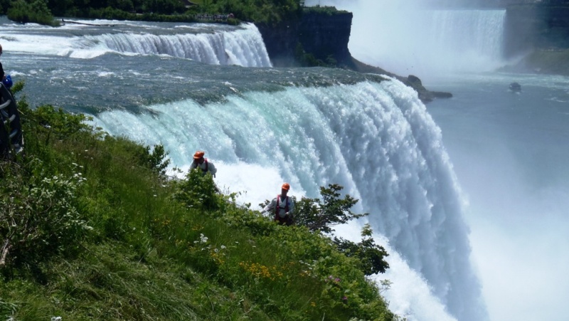 11.) Wednesday's job at Niagra Falls, clear brush from the cliff