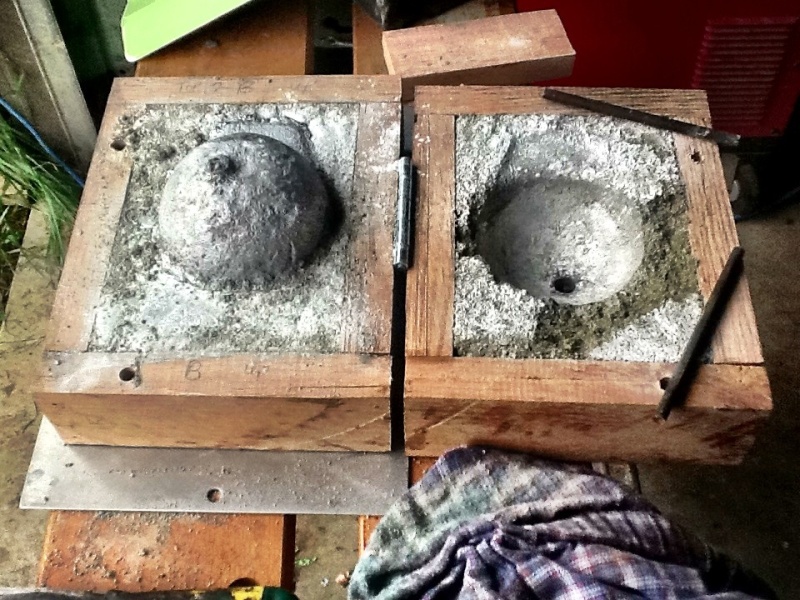 12 lb ball in green sand mould
