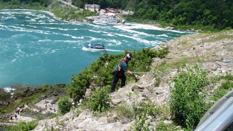 12.) More trimming on the falls' cliffs