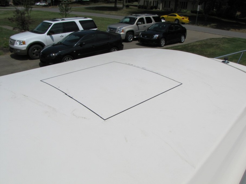 14" square hole marked