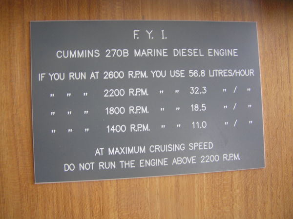 1400 RPM is around 9 knots in calm water.