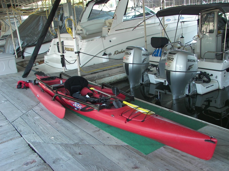 16 foot Adventure Sea Kayak with Amas (outriggers) that fold and open, even from the cockpit.