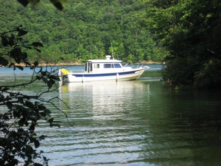1st night anchored in a cove.