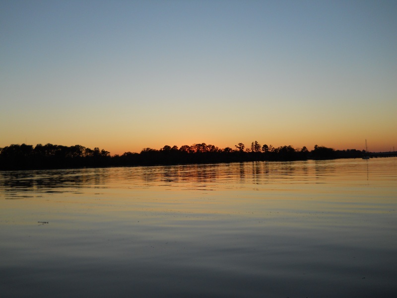1st night on the boat, sunset from waterfront in little Washington