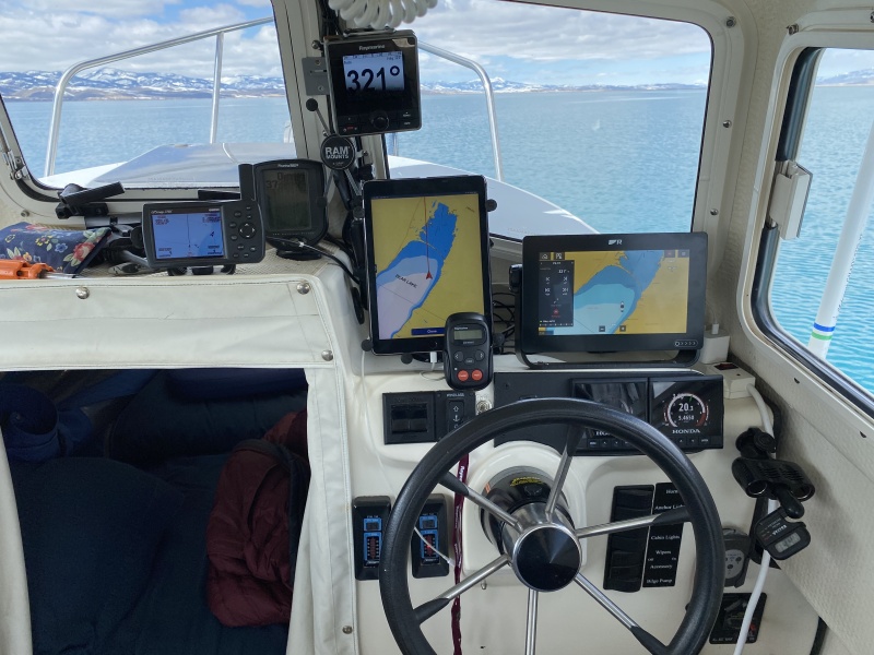 1st run of season with new chart plotter, raymarine ev 150 auto pilot, Radar & Honda nema 2000 data gauges.  Extremely pleased with the auto pilot.