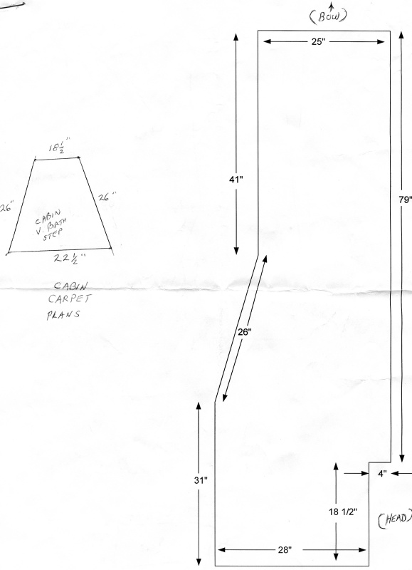 2005 CD25 (Sea Angel) Carpet Plans for Dry Deck and carpet overlay.