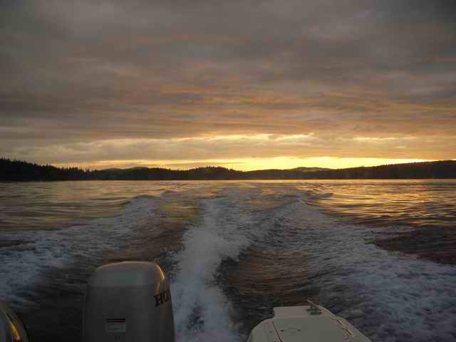 20050514f 2nd San Juan Trip sunset going back to Lozpez from Friday Harbor dinner