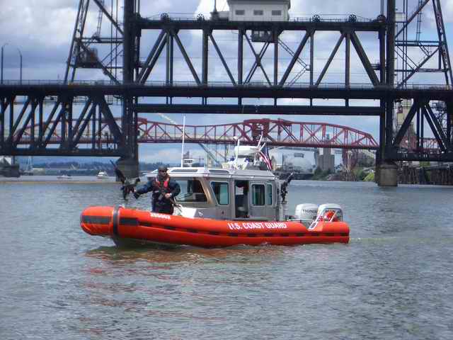 20050612f Rose Festival Portland OR Coast Guard Boat - Think they are serious