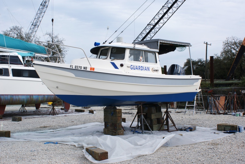 2013  InterLux 2000 barrier and anti fouling paint. Note new custom canopy covering back deck.