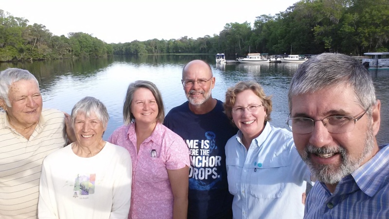 2015-03-13 The crew of Meri Aura, Blue Days, and Crystal Sea at DeLeon Springs.