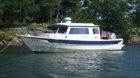 22.) Anchored in a cove off of Eel Bay