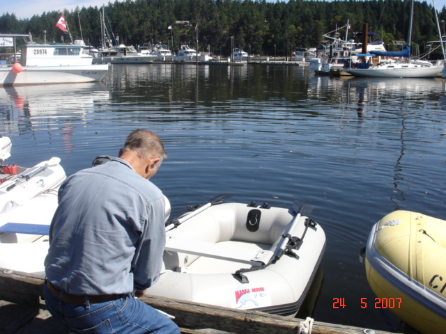 25 July Ganges 
Joe at the dinghy dock