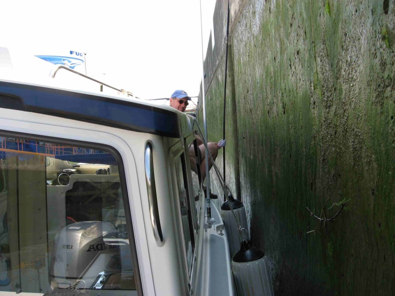 32 east bound, holding on in lock 3
