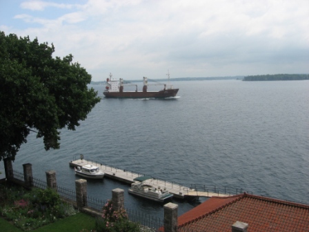 33.) frieghter heading up the St. Lawrence