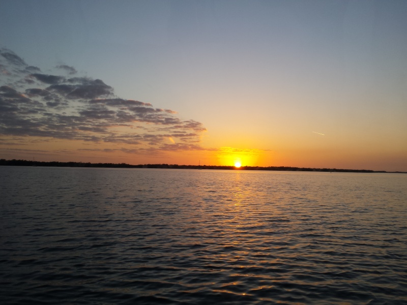 35.) Sunset over Sanibel Island anchorage.