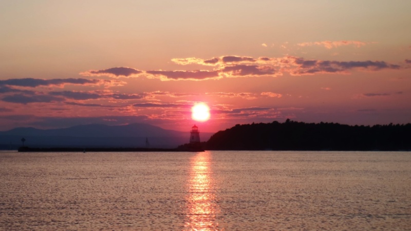49.) Burlington harbor sunset