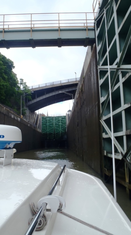 5.) Going through locks at Lockport
