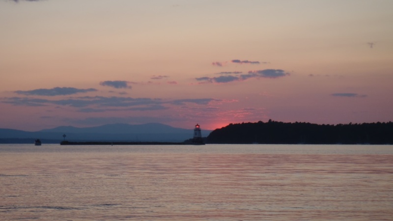 51.) Burlington harbor sunset