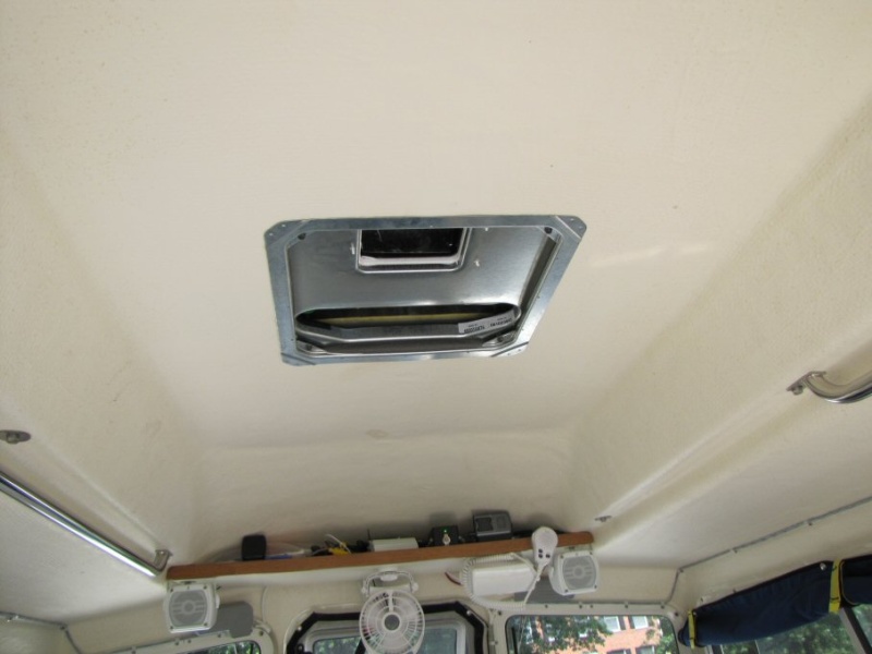A/C unit secured to mounting frame inside