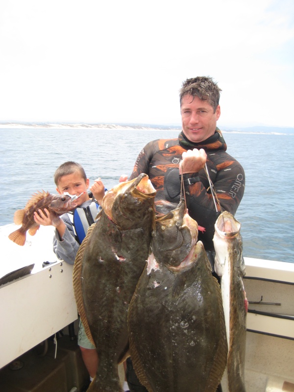 A good day on the water, Jacobs Copper + Limit of 3 California Halibut  ~85 LBS total