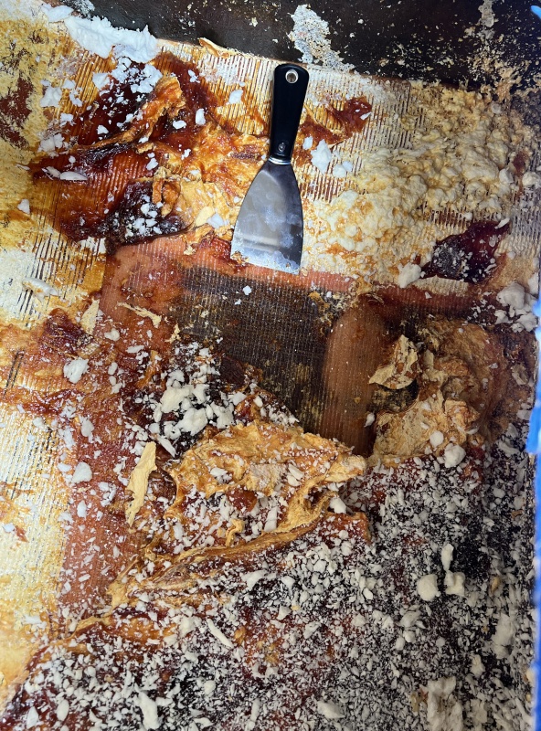 A little success with heat gun. Help get the really thick stuff but thin sticky amount remains