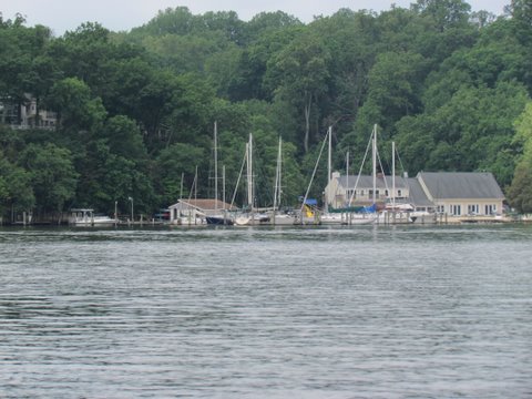 A nice marina at the Severn River and the entrance to Clements creek