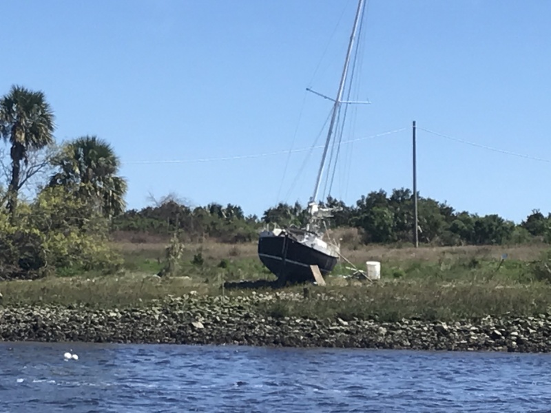 A number of boats aground in Fernandina Beach