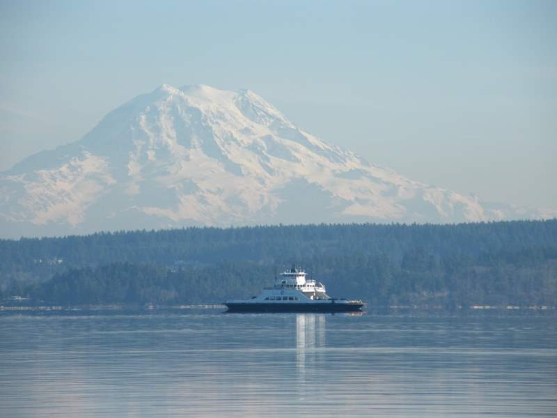 A perfect winter day on the water. 
Anderson Island Ferry