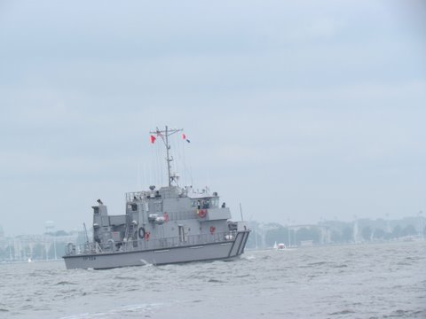 A training boat from the Naval Academy right outside Annapolis