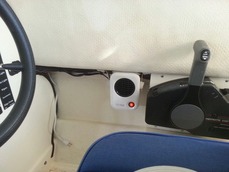 AC powered heater for tiny 19 cabin. will add one to cockpit later when canvas is ready
