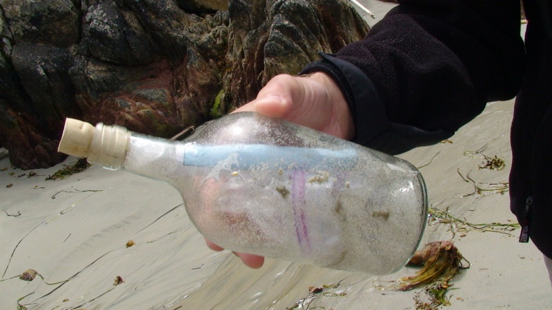 Actually found a message in a bottle.  Well, more of a creepy personal ad. oh well.
