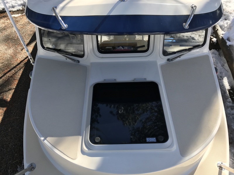 Added 12" stainless steel grab rails on brow.